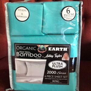 Bamboo 6 pc Sheet set King turquoise